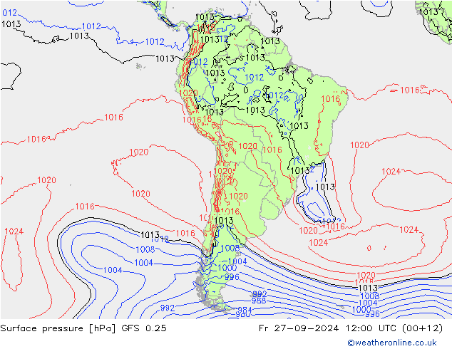 GFS 0.25: vie 27.09.2024 12 UTC