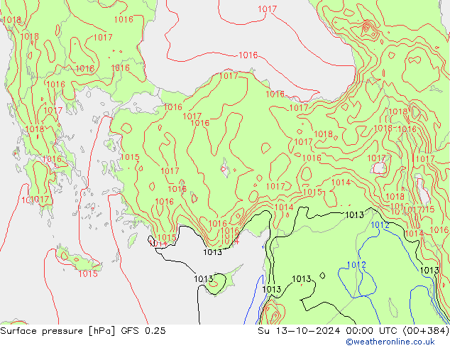 GFS 0.25: dim 13.10.2024 00 UTC