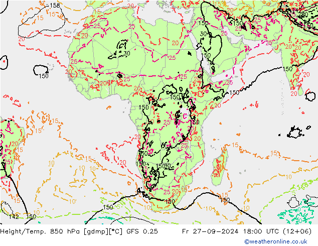 Z500/Regen(+SLP)/Z850 GFS 0.25 vr 27.09.2024 18 UTC