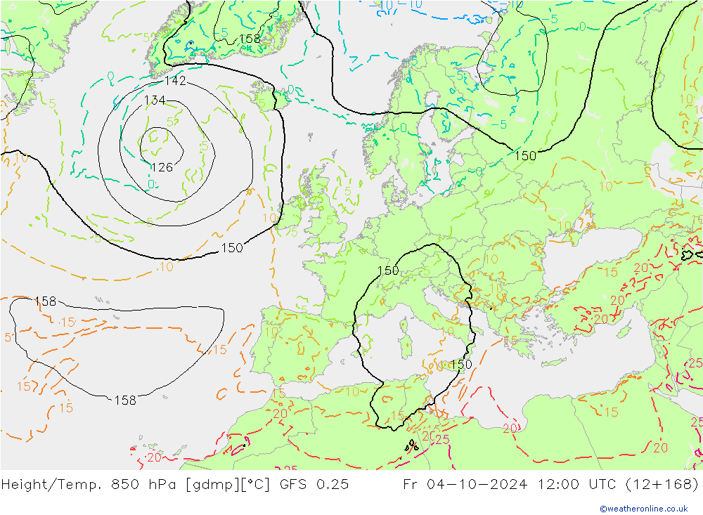 Z500/Regen(+SLP)/Z850 GFS 0.25 vr 04.10.2024 12 UTC