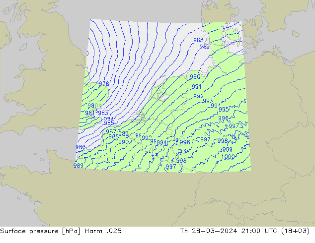 Atmosférický tlak Harm .025 Čt 28.03.2024 21 UTC