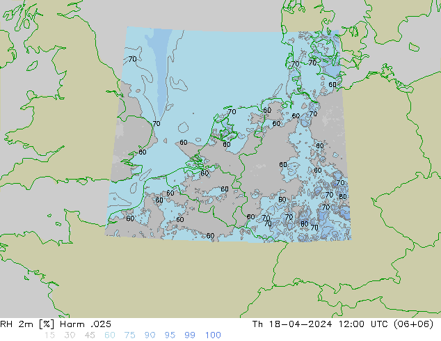Humidité rel. 2m Harm .025 jeu 18.04.2024 12 UTC