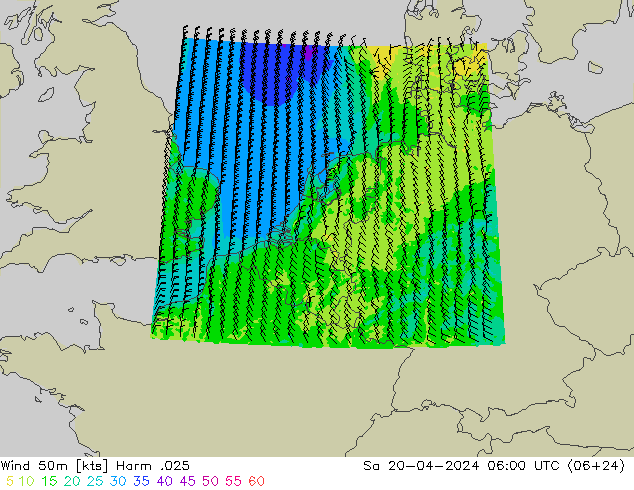 Wind 50m Harm .025 Sa 20.04.2024 06 UTC