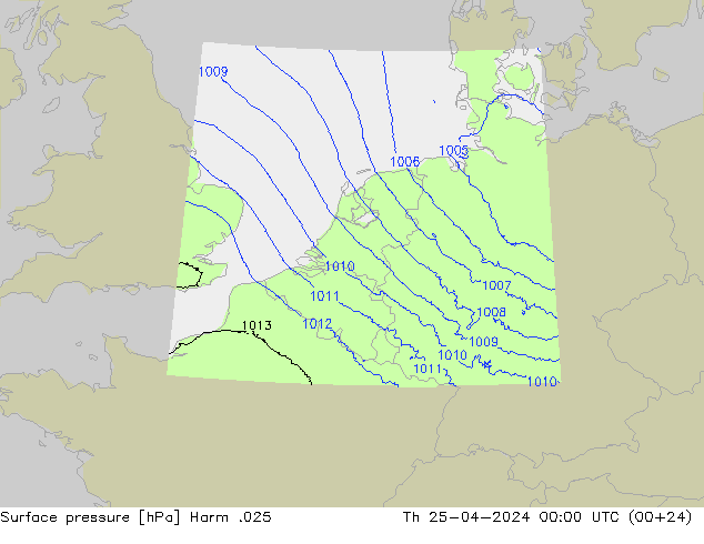 Surface pressure Harm .025 Th 25.04.2024 00 UTC
