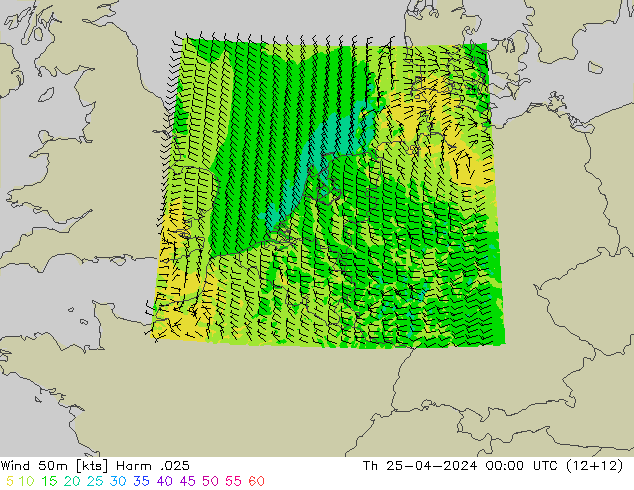 Rüzgar 50 m Harm .025 Per 25.04.2024 00 UTC