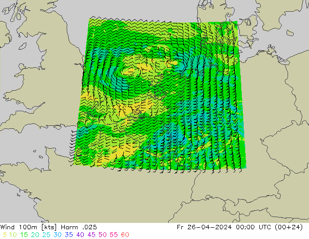 Wind 100m Harm .025 Fr 26.04.2024 00 UTC