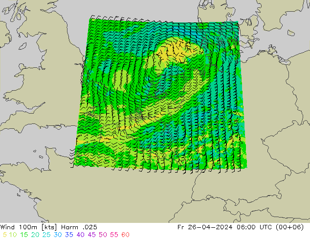 Wind 100m Harm .025 Fr 26.04.2024 06 UTC
