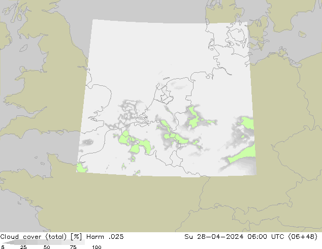 Nubi (totali) Harm .025 dom 28.04.2024 06 UTC