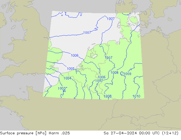 Luchtdruk (Grond) Harm .025 za 27.04.2024 00 UTC