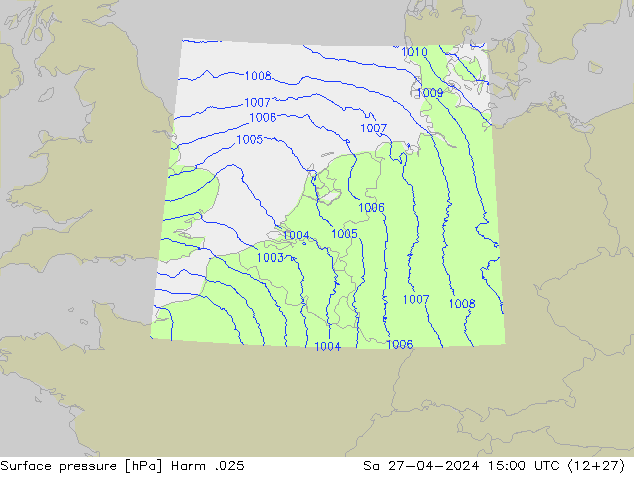 Surface pressure Harm .025 Sa 27.04.2024 15 UTC