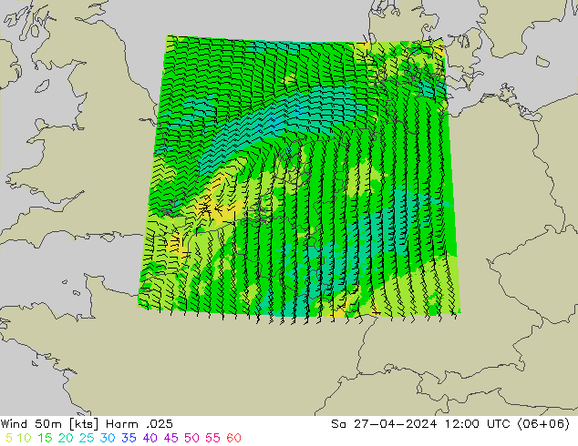 Wind 50m Harm .025 Sa 27.04.2024 12 UTC