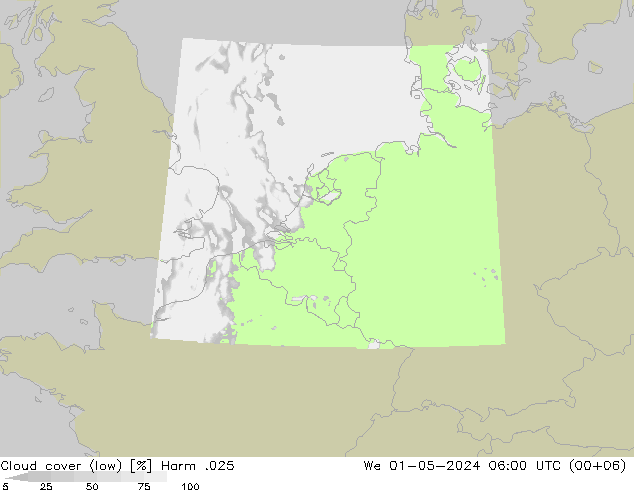 Bewolking (Laag) Harm .025 wo 01.05.2024 06 UTC