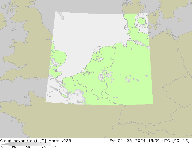 Nubes bajas Harm .025 mié 01.05.2024 18 UTC