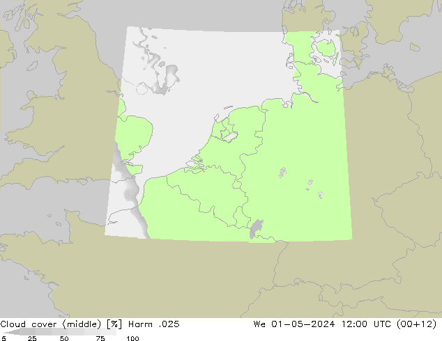 Wolken (mittel) Harm .025 Mi 01.05.2024 12 UTC