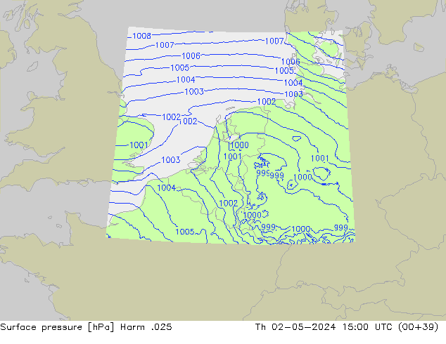 приземное давление Harm .025 чт 02.05.2024 15 UTC