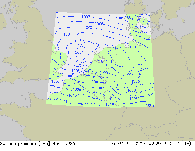 приземное давление Harm .025 пт 03.05.2024 00 UTC