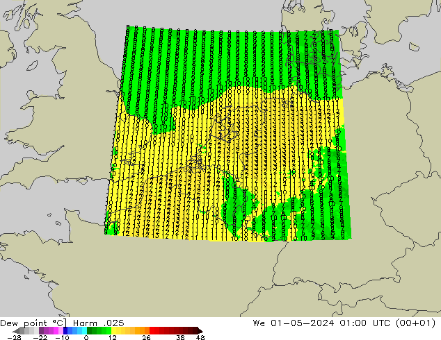 Point de rosée Harm .025 mer 01.05.2024 01 UTC