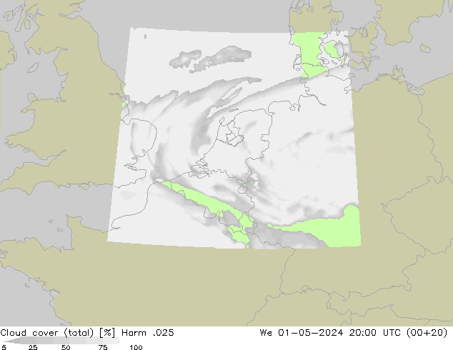 Nuages (total) Harm .025 mer 01.05.2024 20 UTC