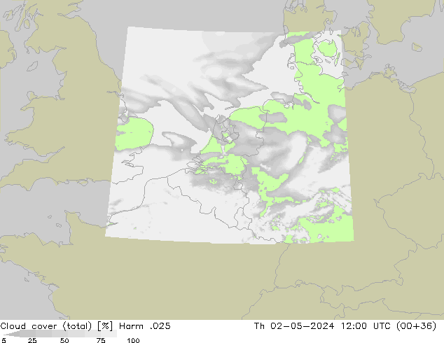 Nubes (total) Harm .025 jue 02.05.2024 12 UTC
