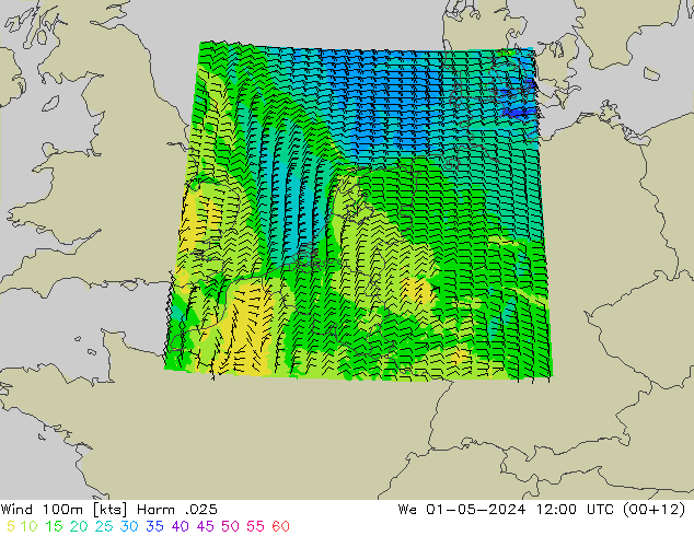 Vento 100m Harm .025 Qua 01.05.2024 12 UTC