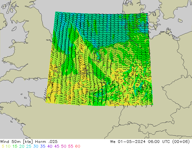 Wind 50m Harm .025 We 01.05.2024 06 UTC