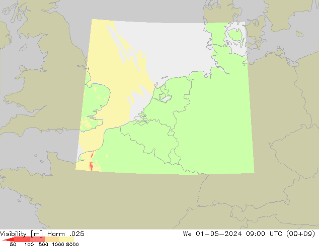 Visibilità Harm .025 mer 01.05.2024 09 UTC