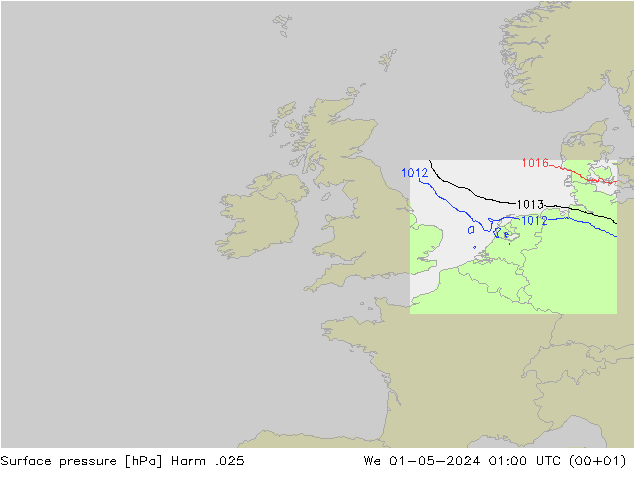 Surface pressure Harm .025 We 01.05.2024 01 UTC