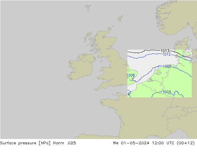 приземное давление Harm .025 ср 01.05.2024 12 UTC