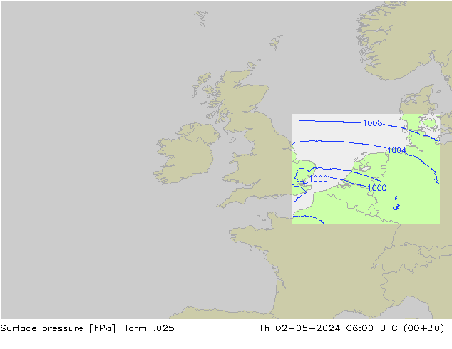 Surface pressure Harm .025 Th 02.05.2024 06 UTC