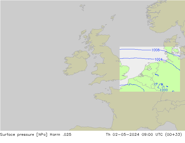 Luchtdruk (Grond) Harm .025 do 02.05.2024 09 UTC