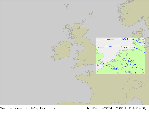 Surface pressure Harm .025 Th 02.05.2024 12 UTC