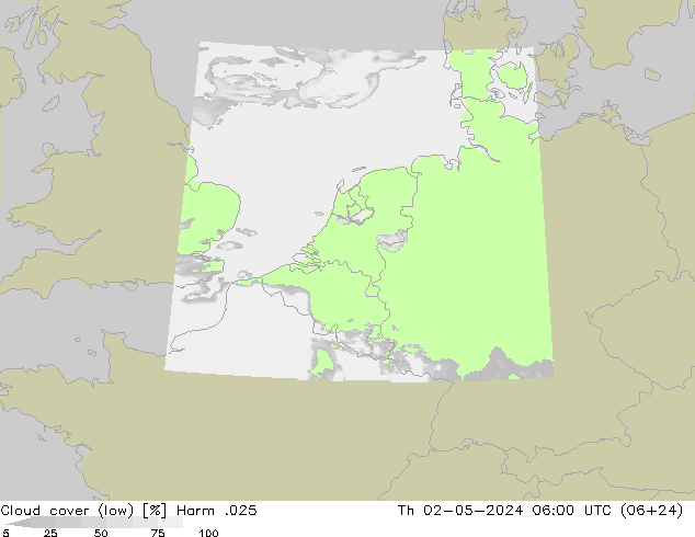 Nubes bajas Harm .025 jue 02.05.2024 06 UTC