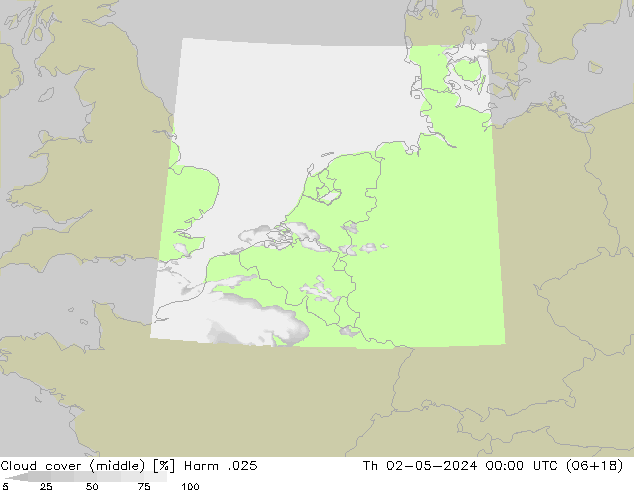 Bewolking (Middelb.) Harm .025 do 02.05.2024 00 UTC