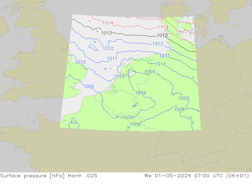 Surface pressure Harm .025 We 01.05.2024 07 UTC