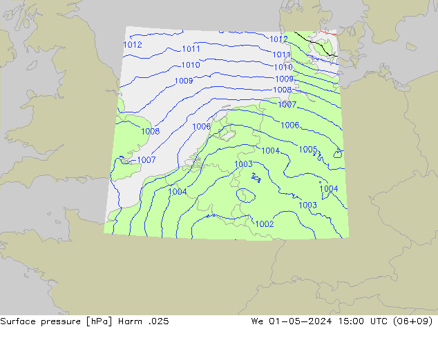 Surface pressure Harm .025 We 01.05.2024 15 UTC