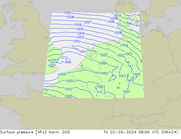 приземное давление Harm .025 чт 02.05.2024 06 UTC