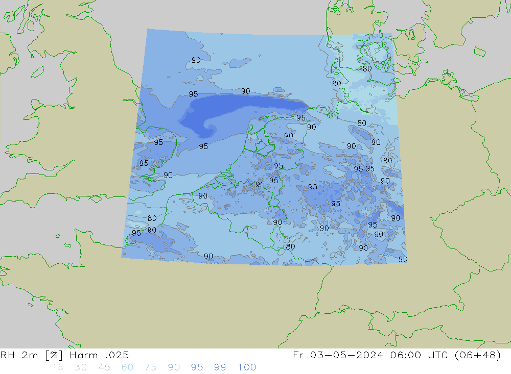 RH 2m Harm .025 Fr 03.05.2024 06 UTC