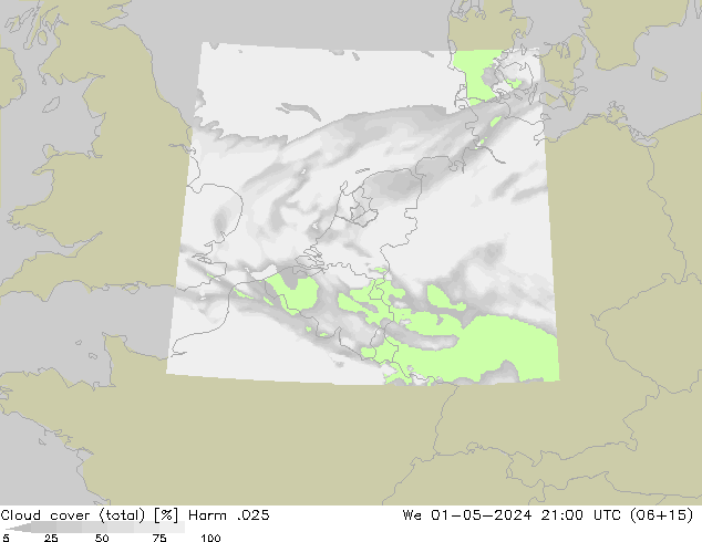 Nubes (total) Harm .025 mié 01.05.2024 21 UTC