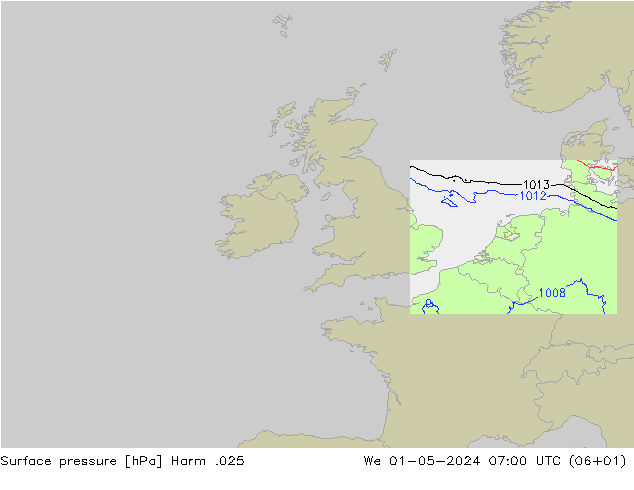 Surface pressure Harm .025 We 01.05.2024 07 UTC