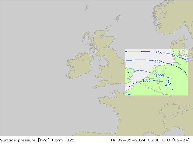 Surface pressure Harm .025 Th 02.05.2024 06 UTC