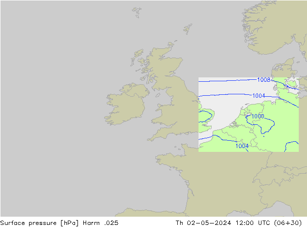 Surface pressure Harm .025 Th 02.05.2024 12 UTC