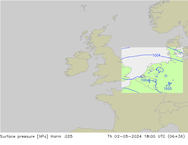 приземное давление Harm .025 чт 02.05.2024 18 UTC