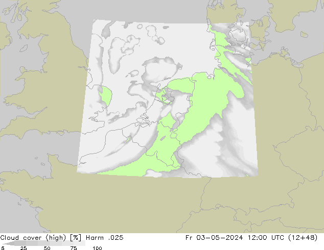 Wolken (hohe) Harm .025 Fr 03.05.2024 12 UTC