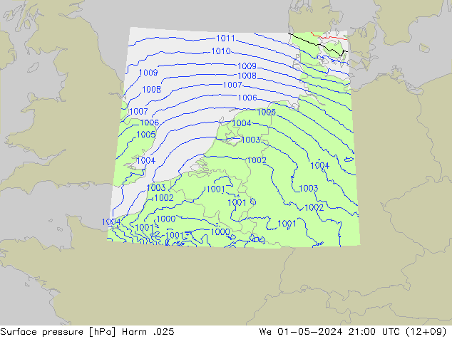 Surface pressure Harm .025 We 01.05.2024 21 UTC