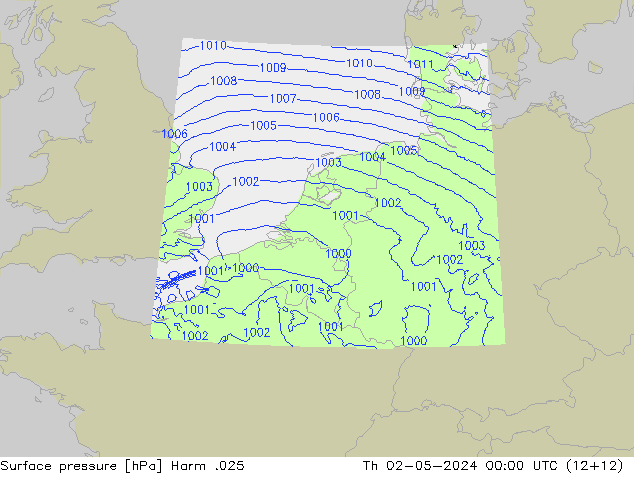 Surface pressure Harm .025 Th 02.05.2024 00 UTC