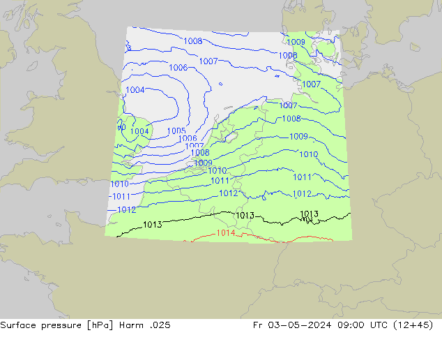 приземное давление Harm .025 пт 03.05.2024 09 UTC