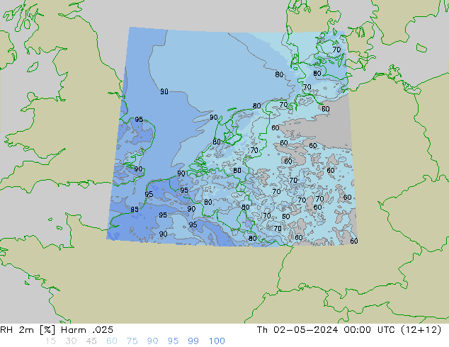 RH 2m Harm .025 Do 02.05.2024 00 UTC