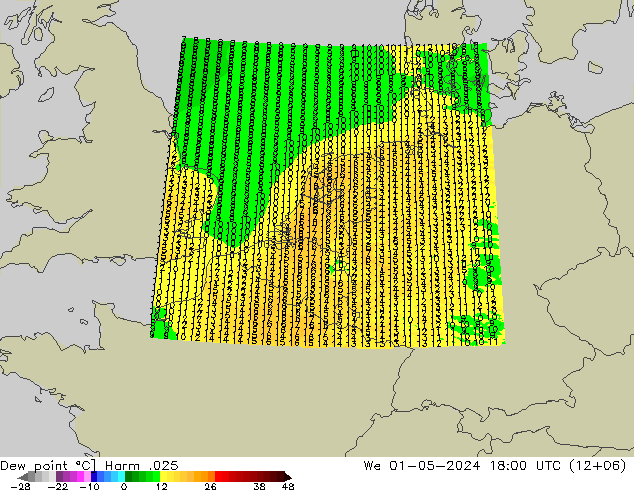 Punto de rocío Harm .025 mié 01.05.2024 18 UTC