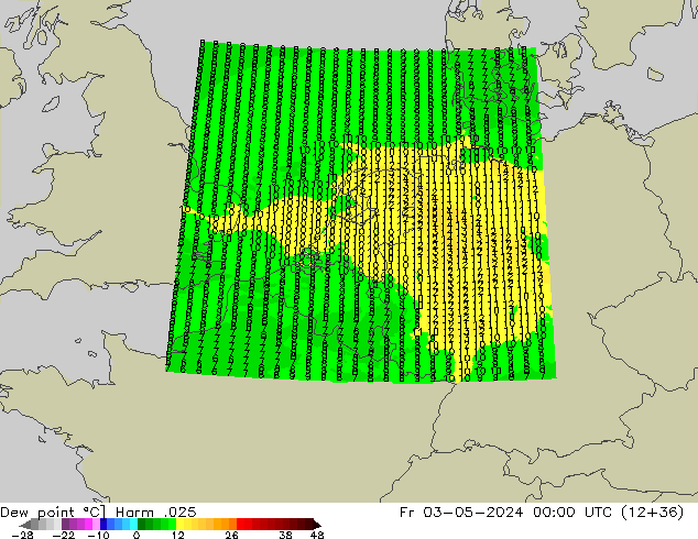 Dew point Harm .025 Fr 03.05.2024 00 UTC