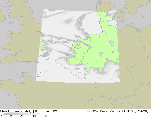 Wolken (gesamt) Harm .025 Do 02.05.2024 08 UTC